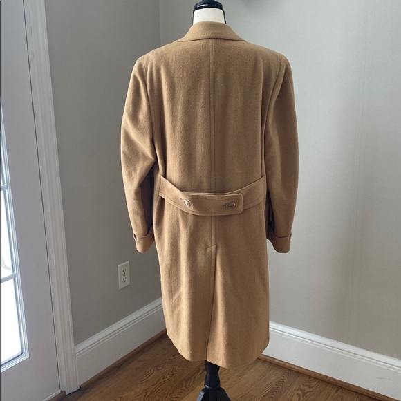 Men's winter coat 100% mongolian camel hair tan deep pockets double breasted - Picture 3 of 13